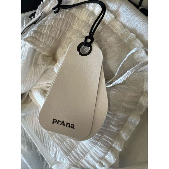 PrAna Fernie Wide Leg Jumpsuit White Size S NWT Lightweight Semi-Sheer Coverup - Picture 13 of 16